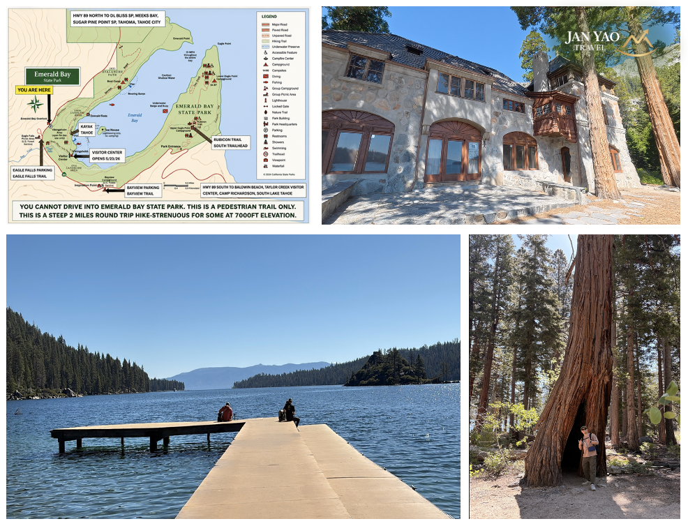 Emerald Bay、Vikingsholm Castle 與步道沿途景色
